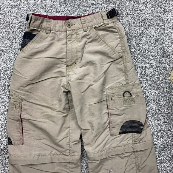 Vintage Lee Pipes pants Youth 12R Tan Cargo High Performance Convertible - Picture 7 of 12
